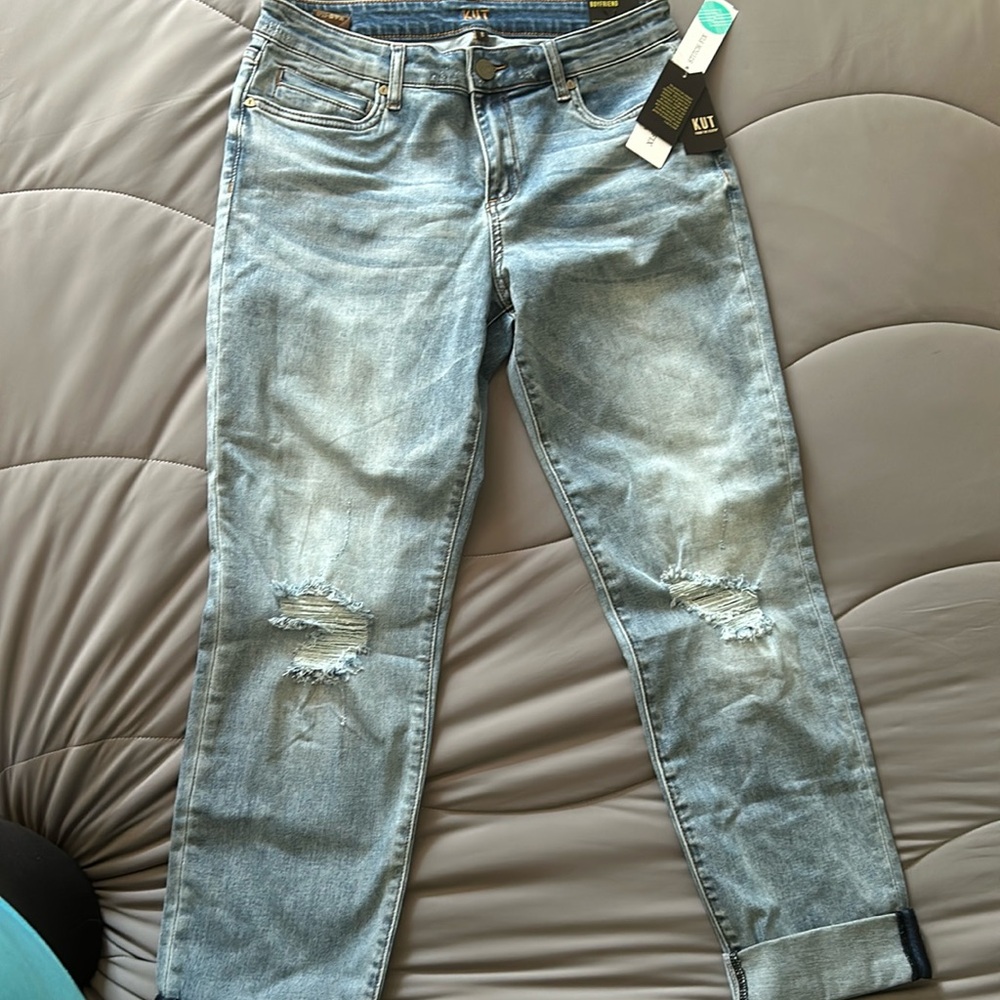 Kut from the kloth brand new tags on never worn boyfriend distressed jeans